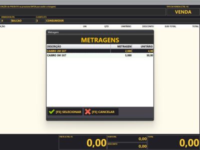 Produto com variação de metragem